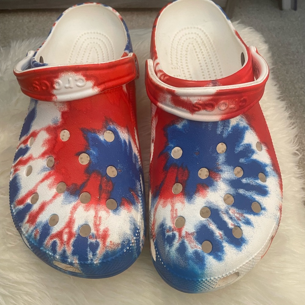 Tie dye Crocs